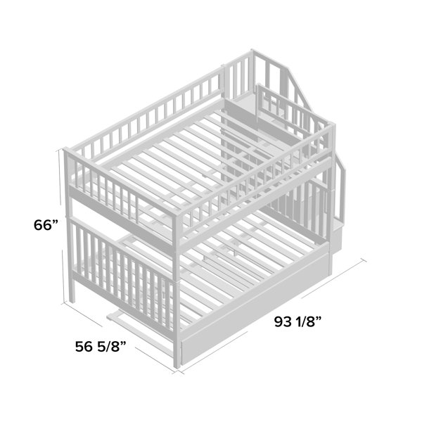 Shyann Staircase Full Over Full Bunk Bed with Trundle & Reviews AllModern
